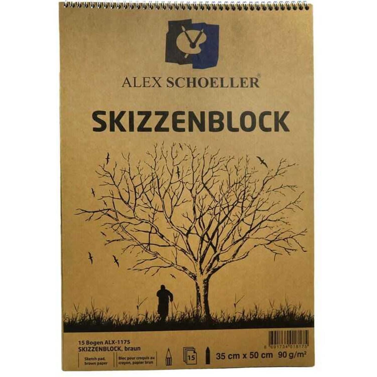 Alex Schoeller Bloknot 35X50 Cm Kraft Spralli 15Li Alx-1175