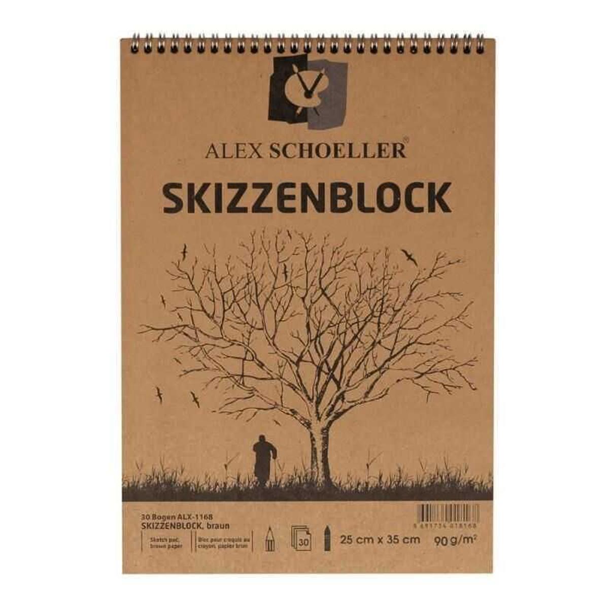 Alex Schoeller Bloknot Spiralli Kraft 25x35 30 LU ALX-1168
