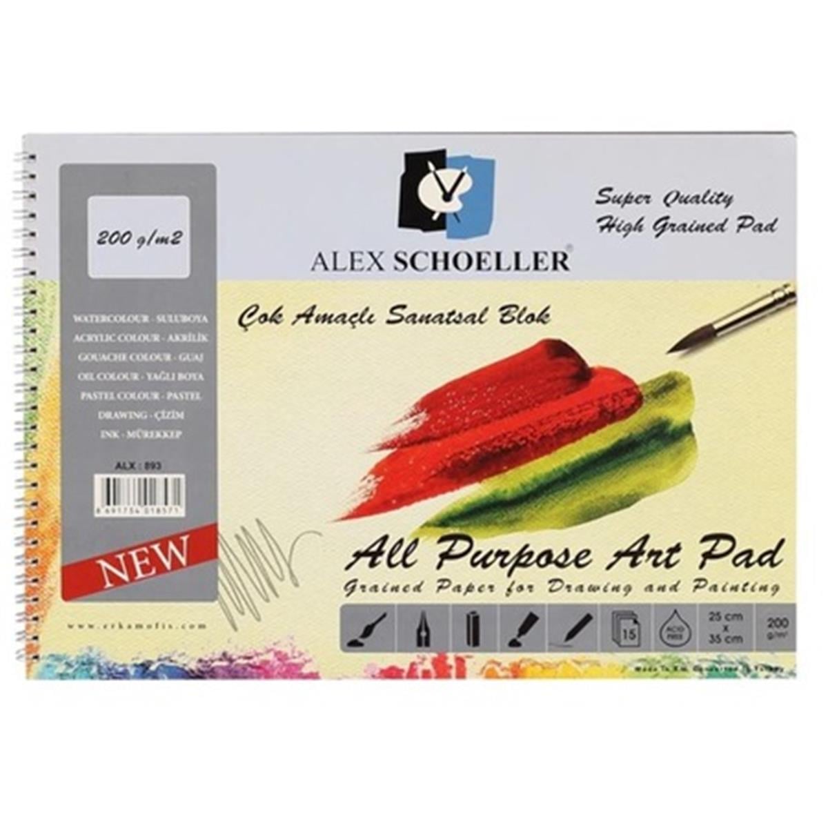 Alex Schoeller Çok Amaçlı Sanatsal Blok 15 YP 25x35 200 GR ALX-893
