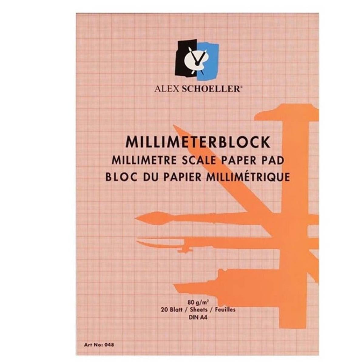 Alex Schoeller Milimetrik Blok 80 GR A4 20 YP Kırmızı