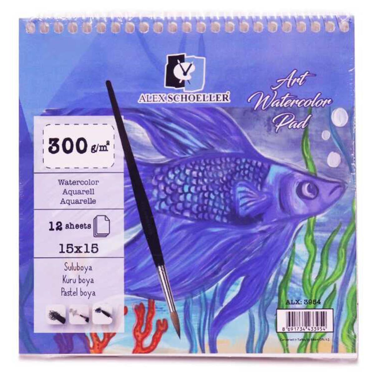 Alex Schoeller Spiralli Art Sulu Boya Defteri 15x15 300 Gr 12 Li Alx-3954