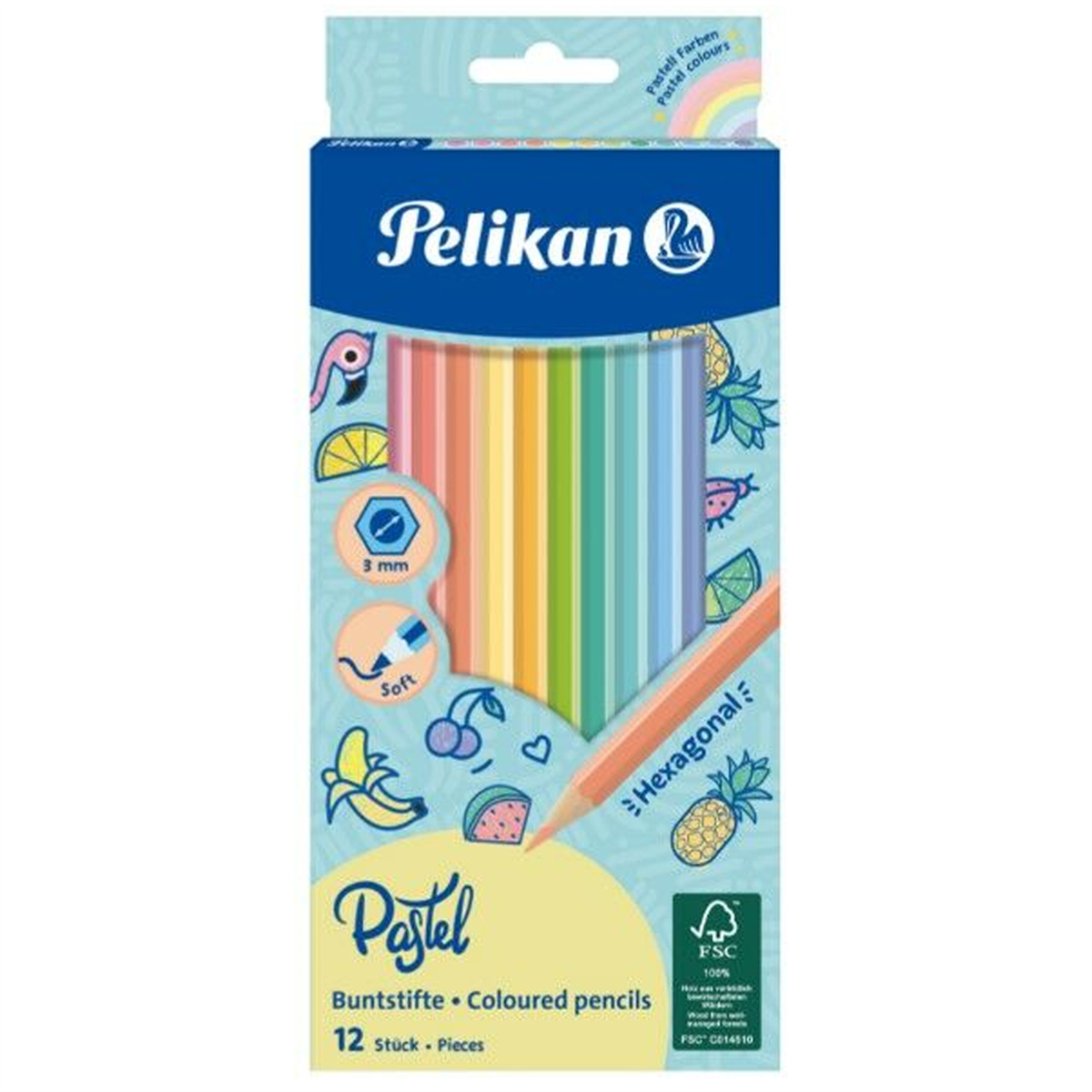 Pelikan Pastel Renkler 12 li li Kuru Boya P-701143