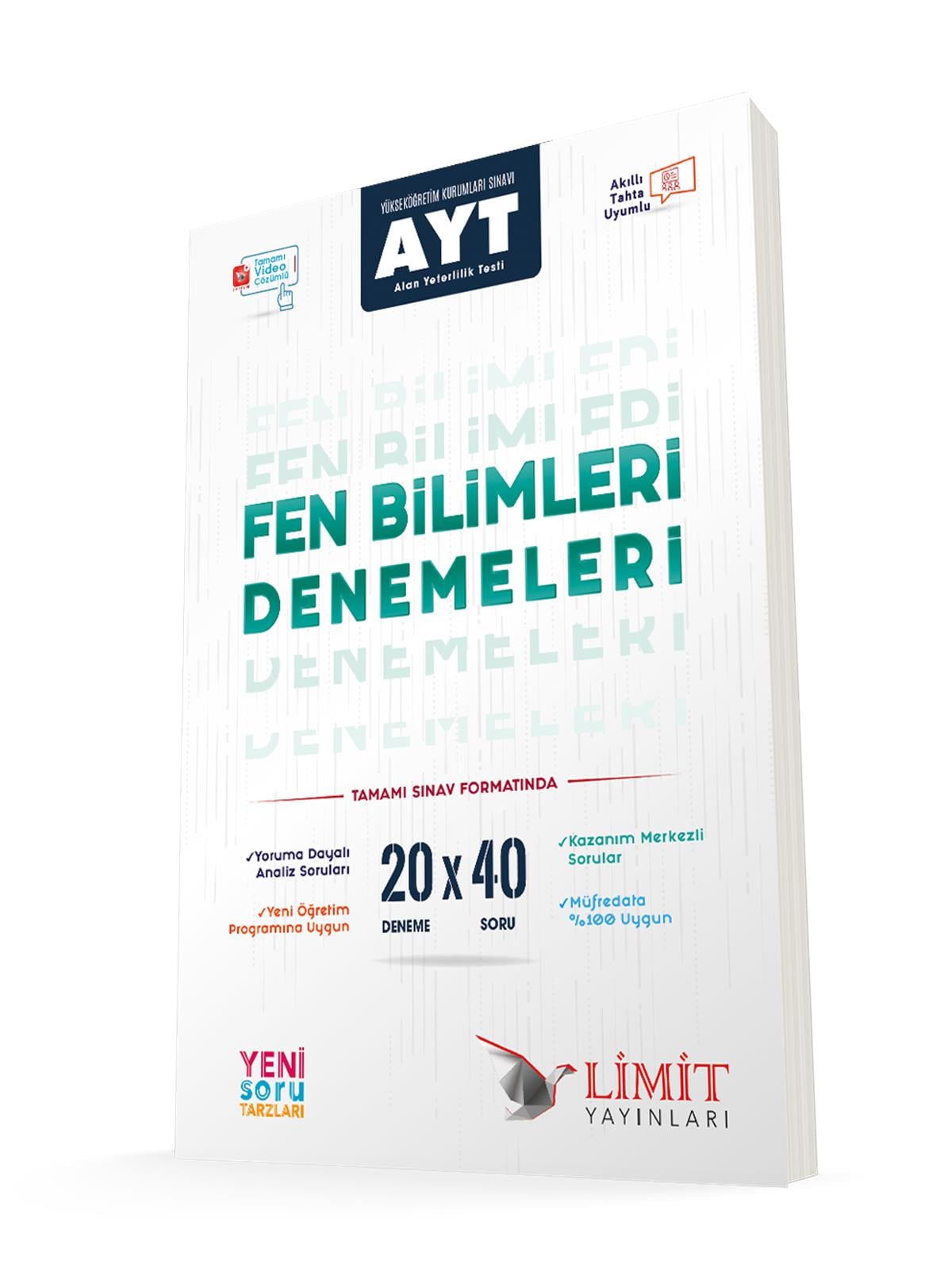 Limit Yayınları AYT Fen Bilimleri 20x40 Video Çözümlü Denemeleri