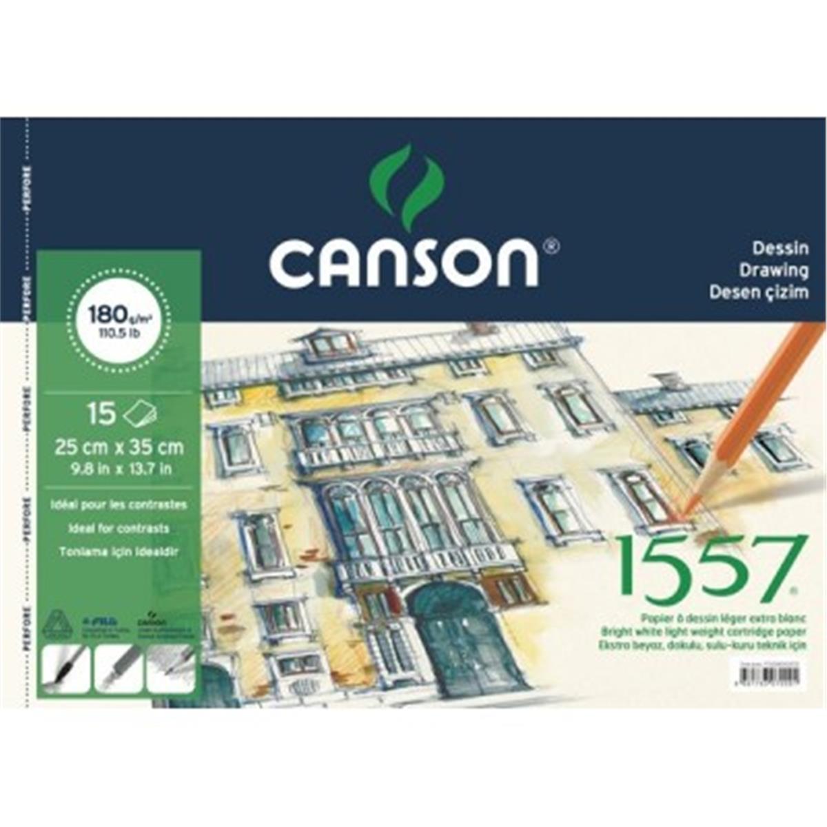 Canson 1557 Resim Ve Çizim Blok 180 GR 25x35 15 YP Resim Defteri