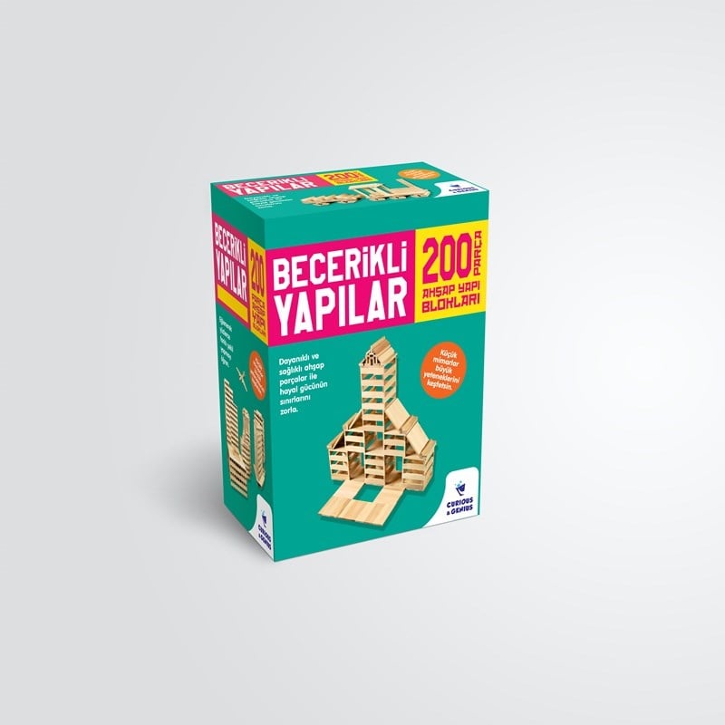 Becerikli Yapılar 200 Parça Ahşap Yapı Blokları