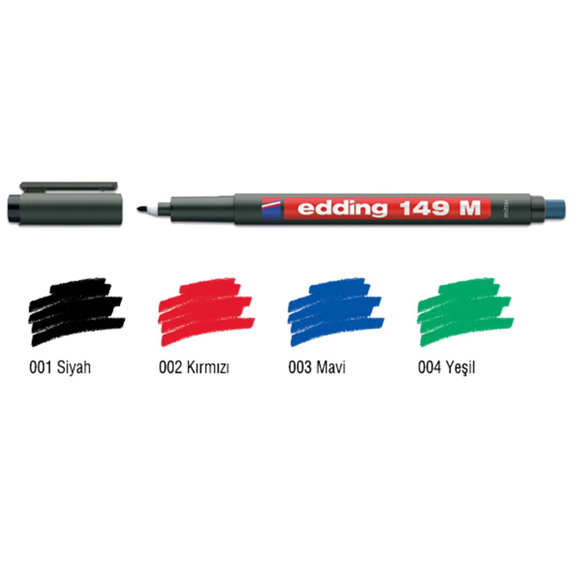 Edding Asetat Kalem 149 M Silgili Siyah