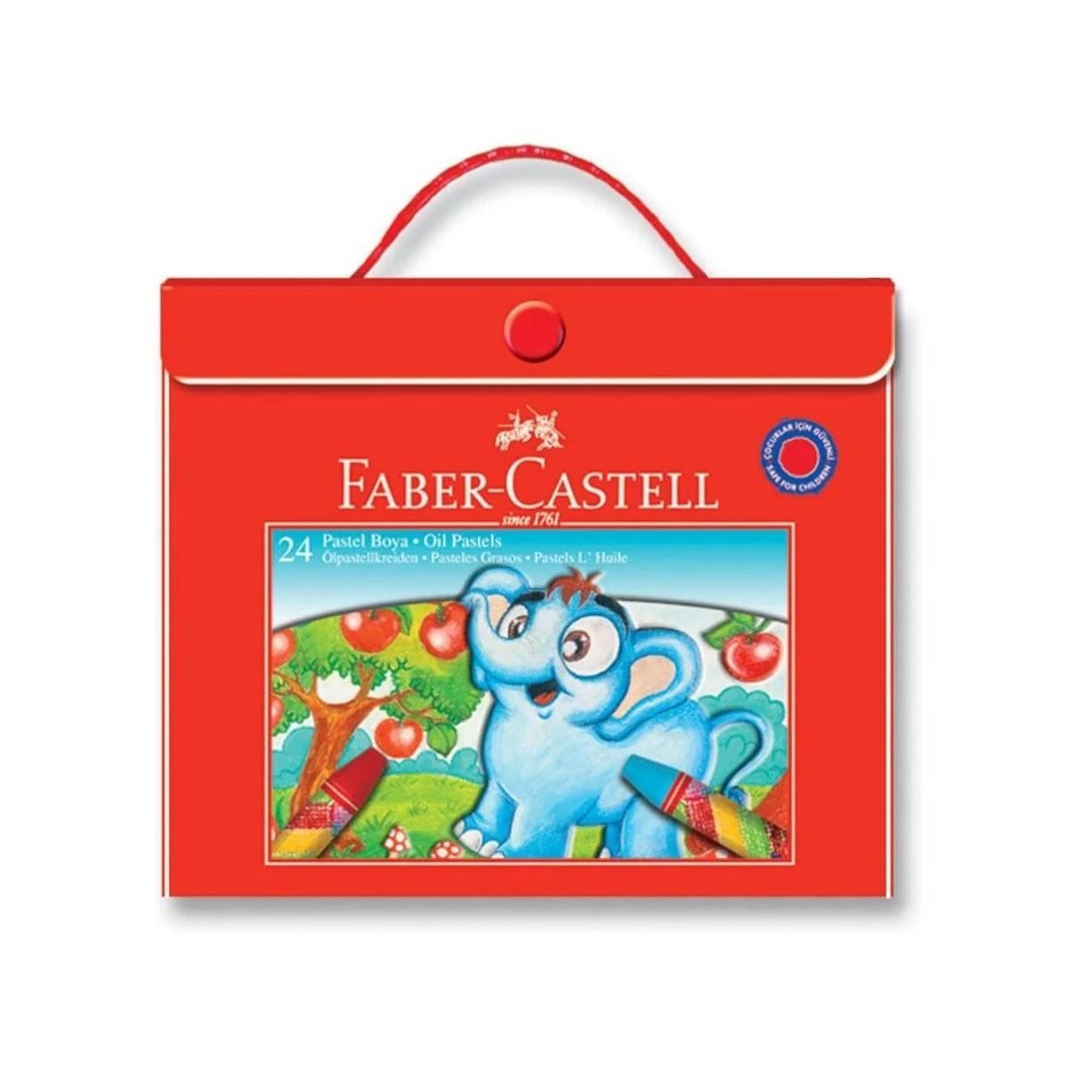 Faber-Castell Plastik Çantalı Tutuculu Pastel Boya 24 Renk