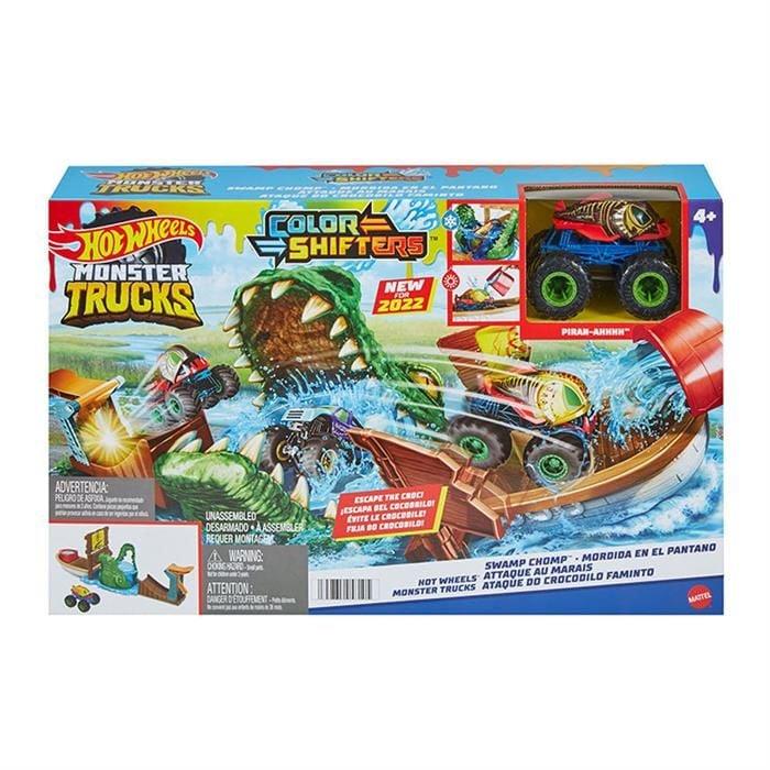 Hot Wheels Monster Trucks Renk Değiştiren Araçlar Timsahtan Kaçış Oyun Seti
