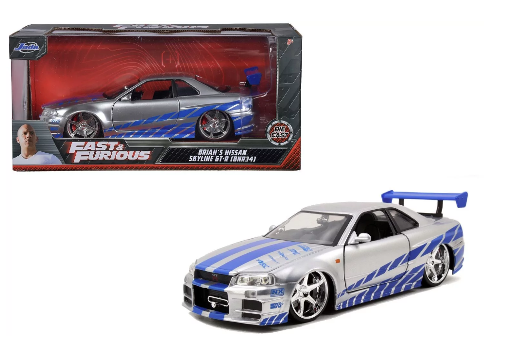 Jada 1:24 Fast Furious Brian s Nissan Skyline GT-R Araba
