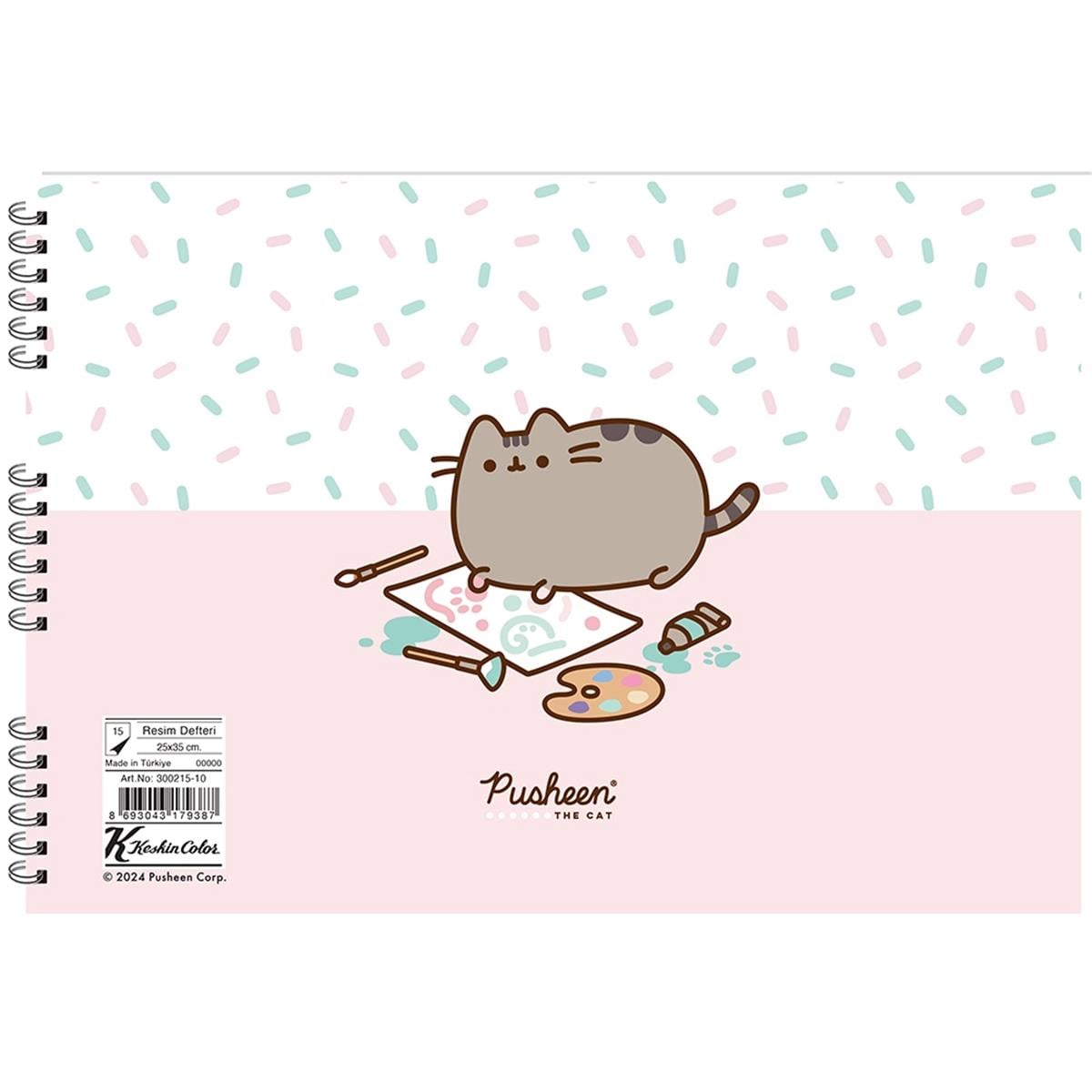 Pusheen 25x35 15 Yp. Spiralli Resim Defteri