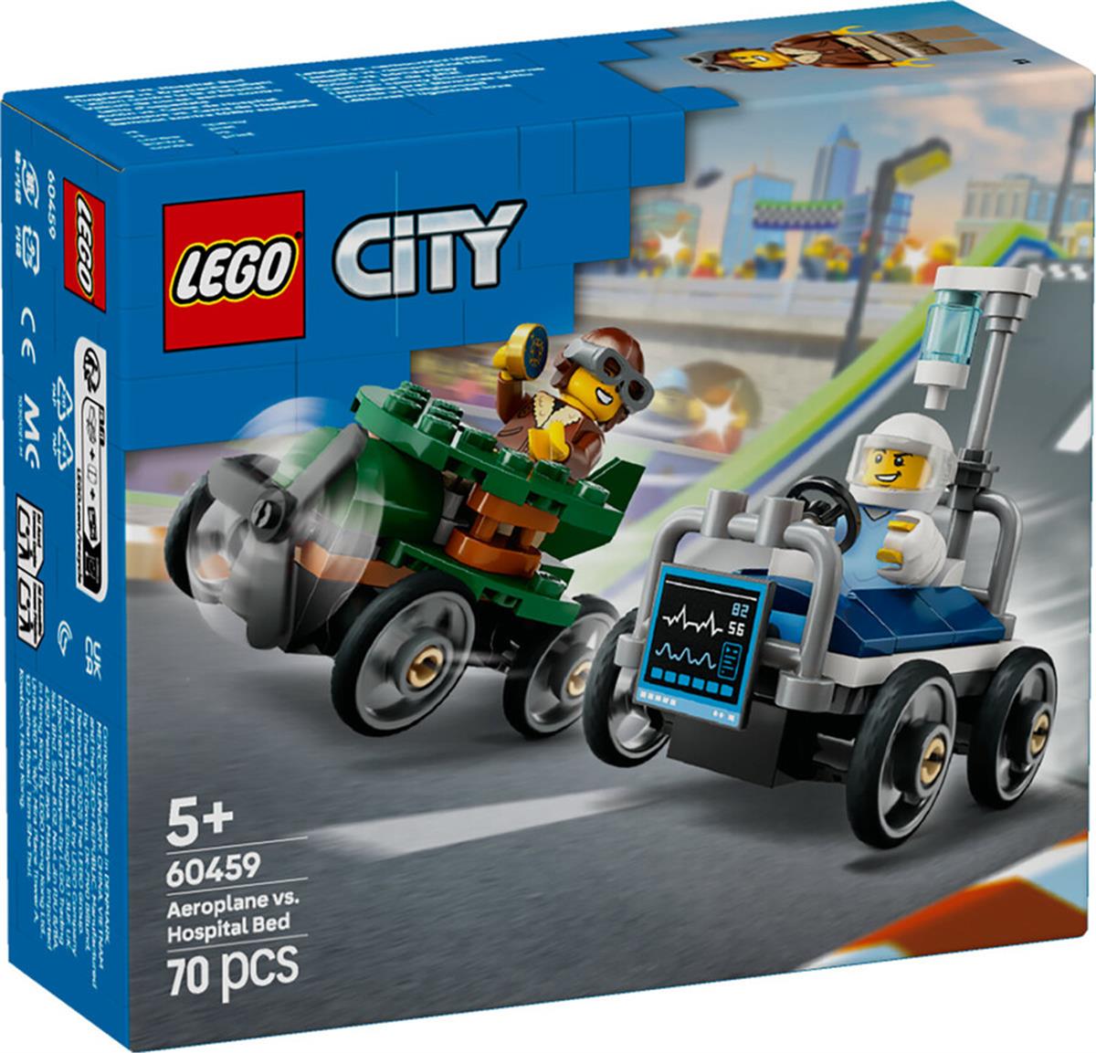 60459 LEGO City Uçak, Hastane Yatağına Karşı Yarış Arabası Paketi