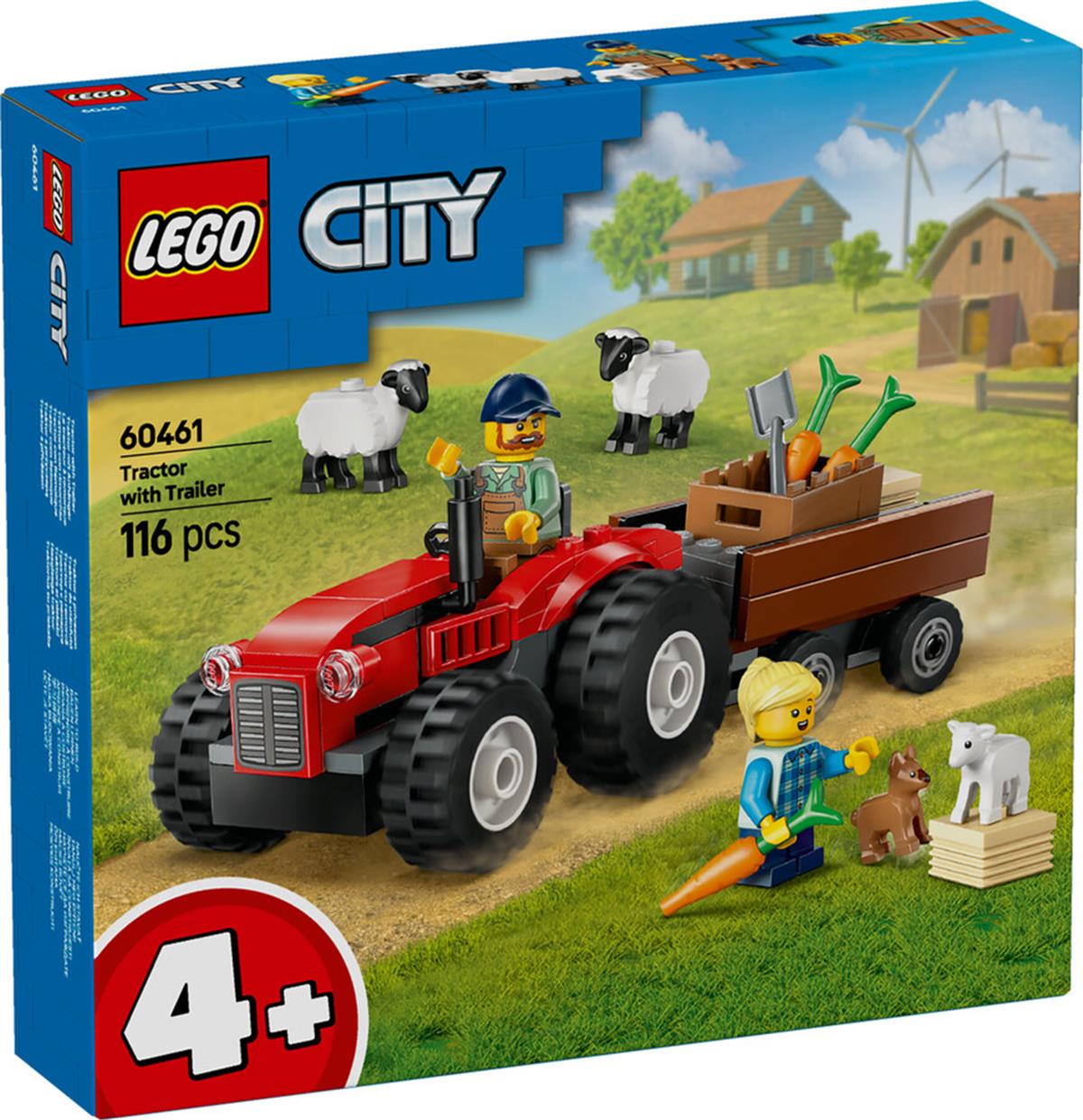 60461 LEGO City Römorklu Kırmızı Çiftlik Traktörü ve Koyun