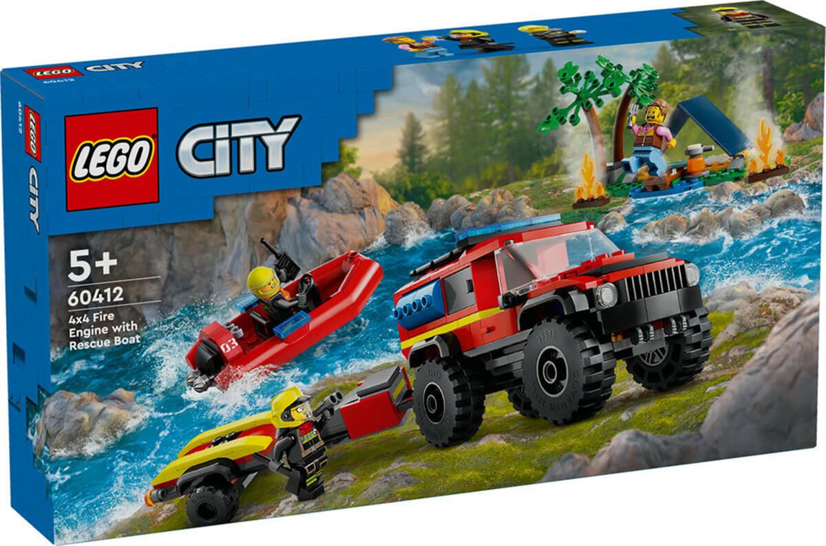 Lego 60412 4x4 Kurtarma Botlu İtfaiye Kamyonu