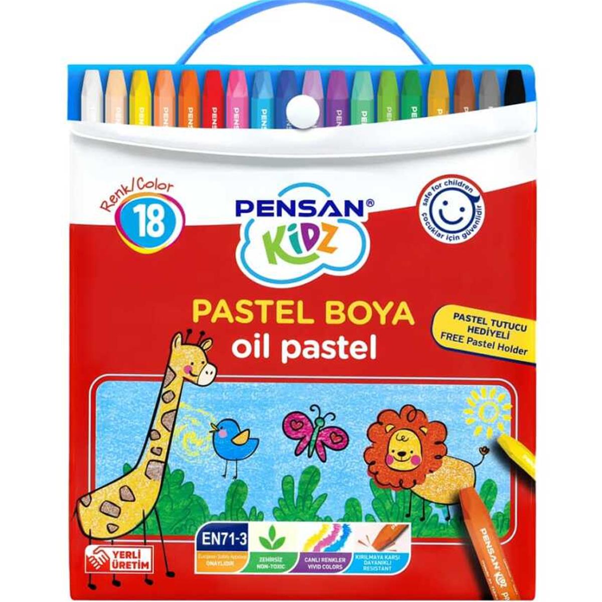 Pensan Kidz Çantalı Pastel Boya 18 Renk