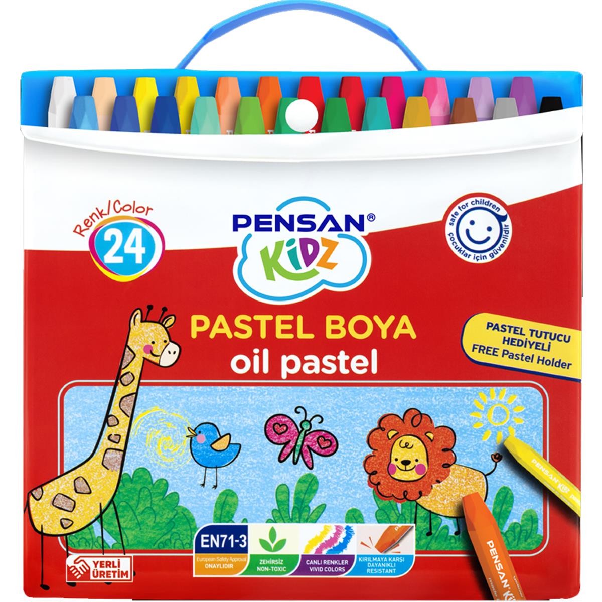 Pensan Kidz Çantalı Pastel Boya 24 Renk