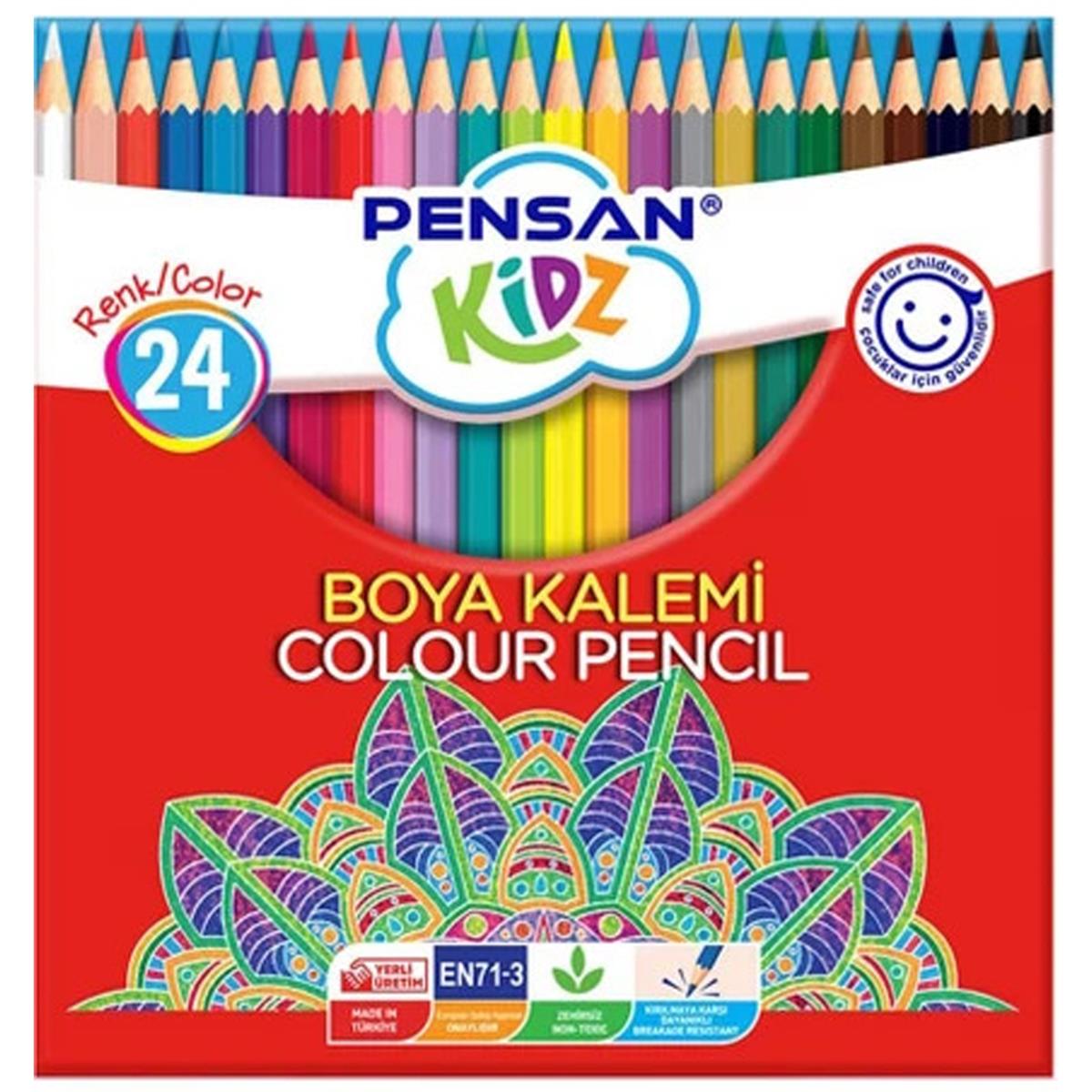 Pensan Kidz Kuruboya Kalemi 24 Renk Tam Boy
