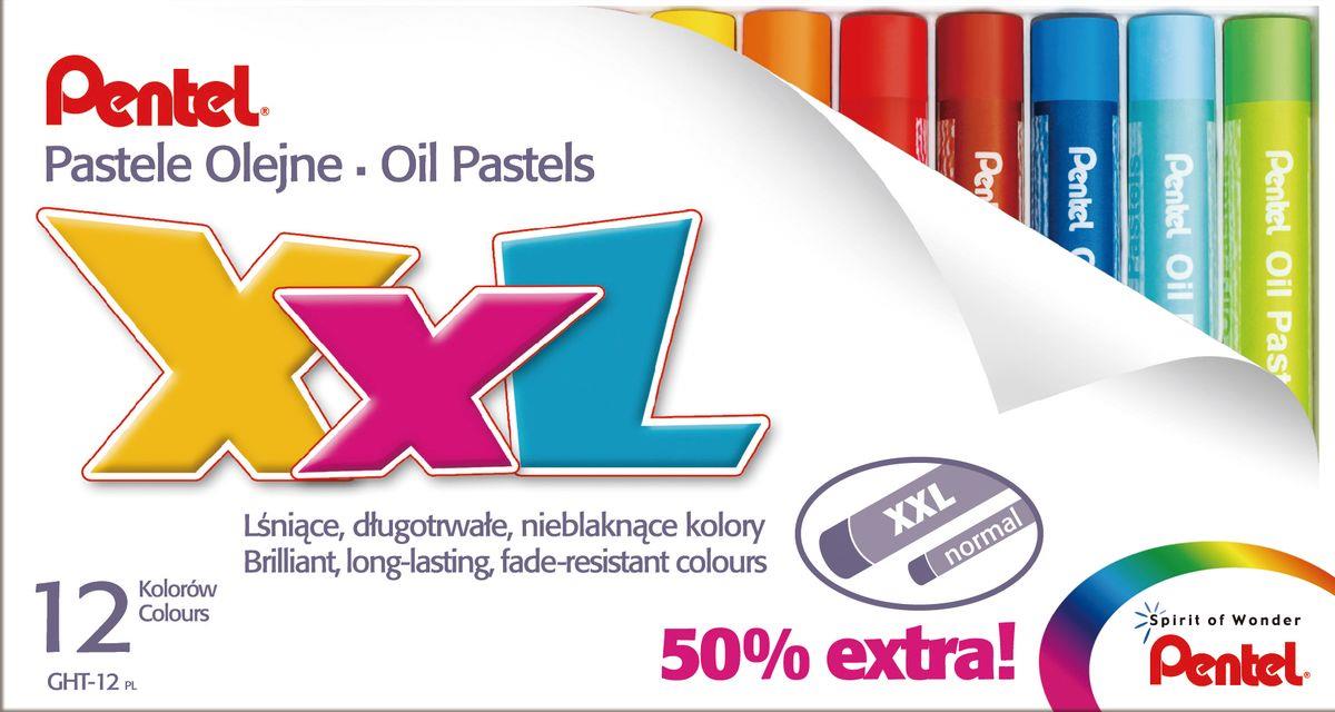 Pentel XXL 12 Renk Yağ Bazlı Pastel Boya