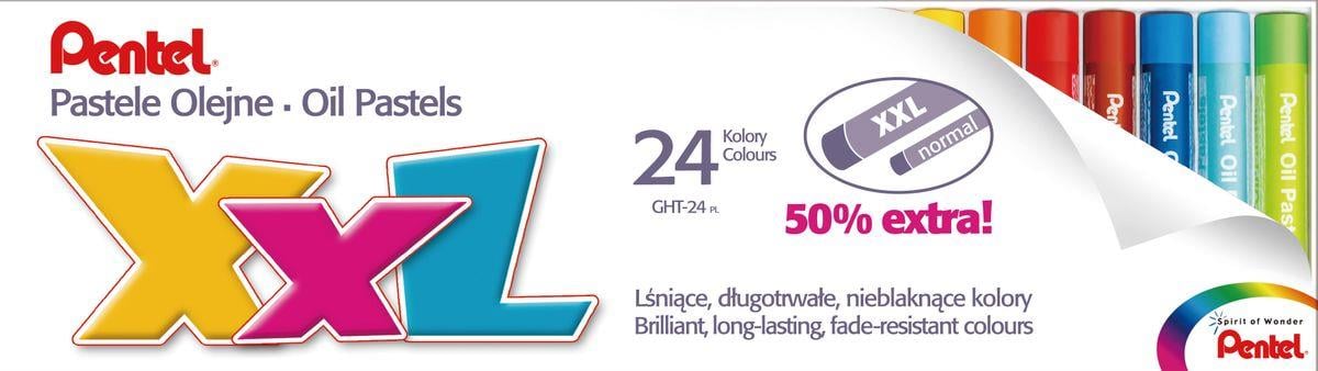 Pentel XXL 24 Renk Yağ Bazlı Pastel Boya