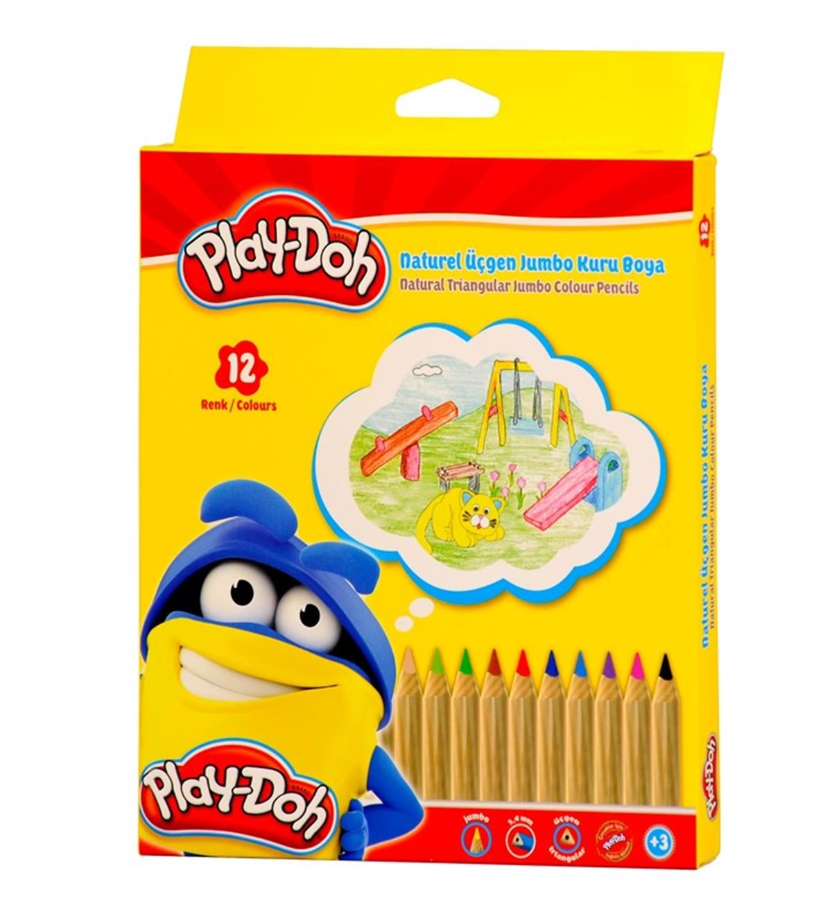 Play-Doh Kuruboya Naturel Jumbo 12 Renk