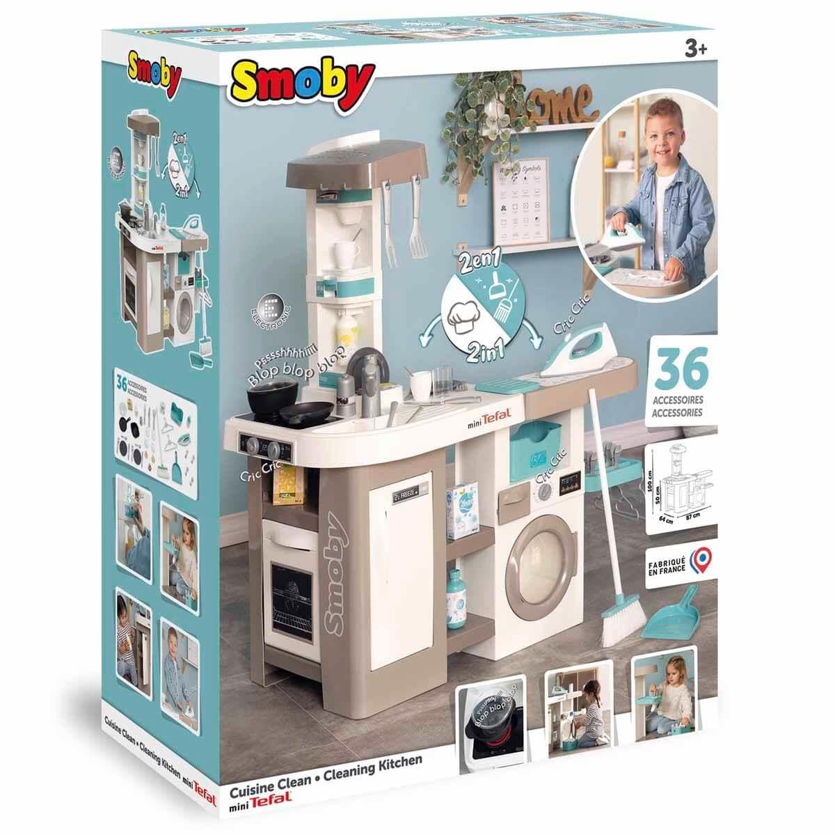 Smoby Tefal 2in1 Sesli Çamaşır Makineli Mutfak Seti