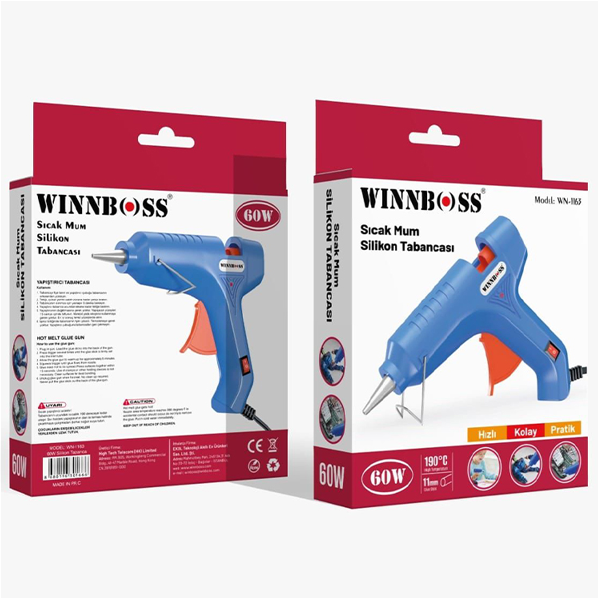 Winnboss Sıcak Silikon Tabancası 60 Wat Büyük Boy Wn-1163