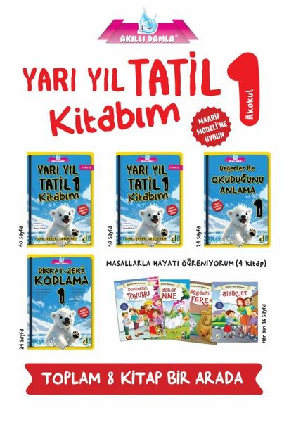 Abdullah CoşkunTüm Dersler1. Sınıf Yarı Yıl Tatil Kitabım Seti - 8 Kitap Takım