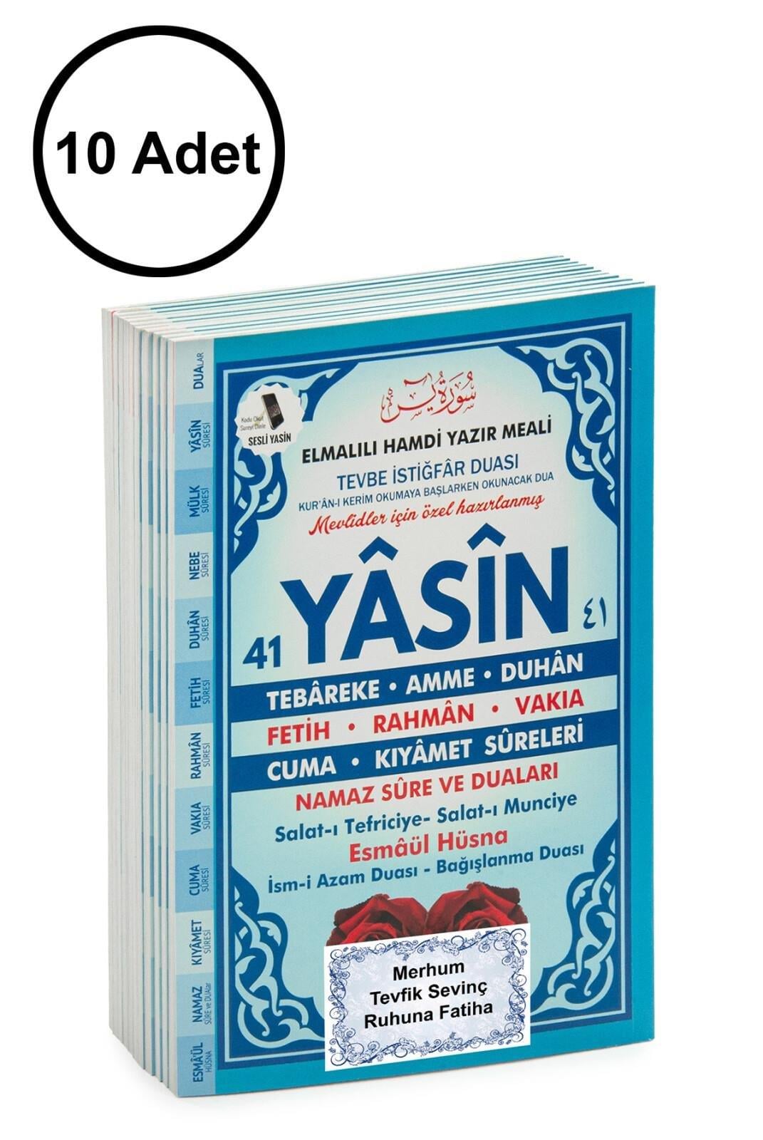 10 Adet Türkçe Mealli Orta Boy 80 Sayfa 41 Yasin - Mavi Renk