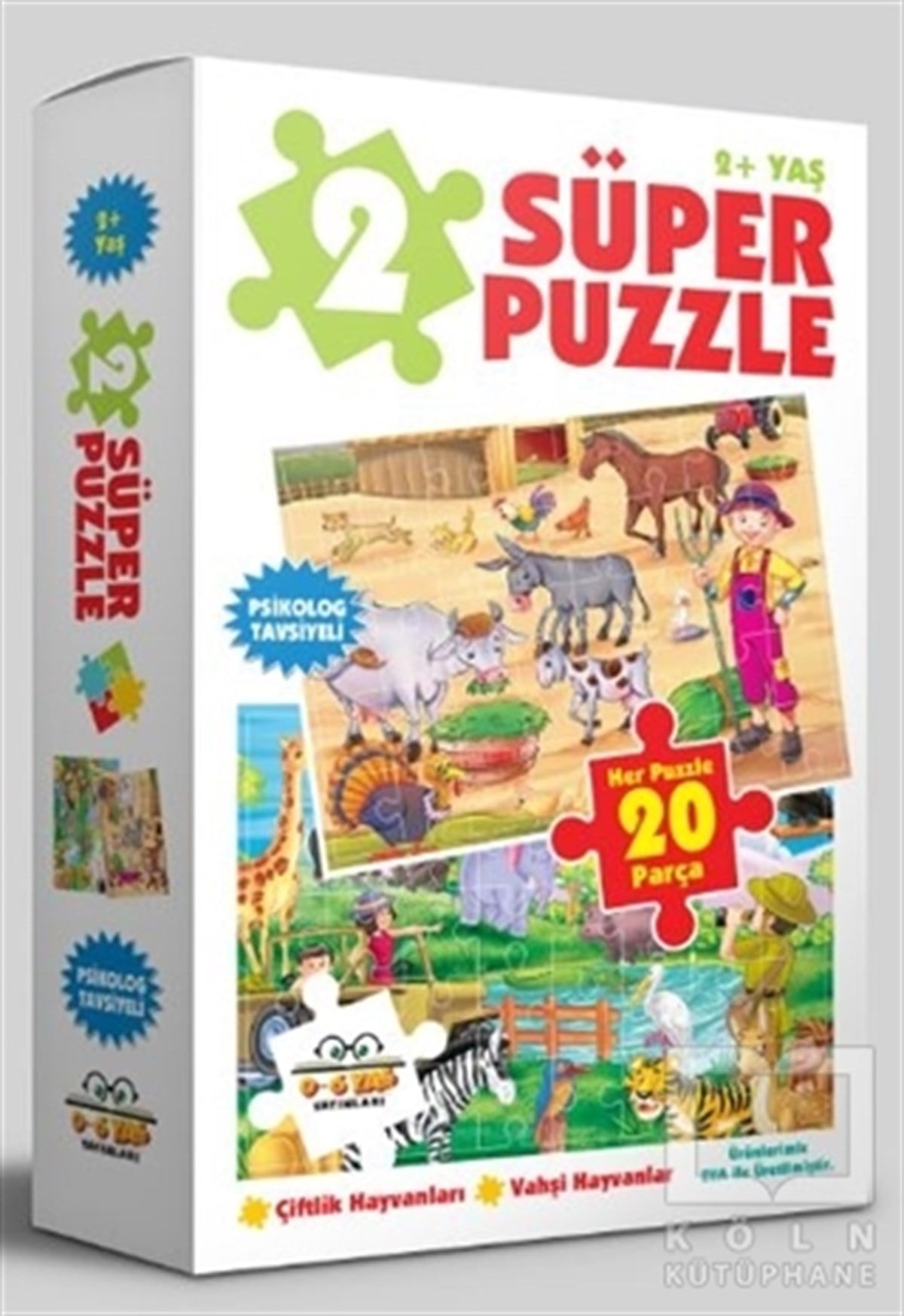 Köln KütüphaneYapboz2 Süper Puzzle / Çiftlik Hayvanları - Vahşi Hayvanlar 2+ Yaş