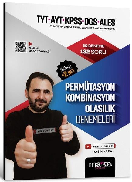 Yasin KaraTYT - AYT Tüm Dersler2024 TYT AYT KPSS DGS ALES Permütasyon Kombinasyon Olasılık Denemeleri