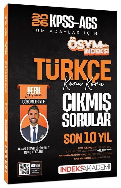 KolektifKPSS Çikmis Sorular2026 KPSS MEB - AGS Türkçe ÖSYM nin İndeksi Çıkmış Sorular Son 10 Yıl Konu Konu Çözümlü