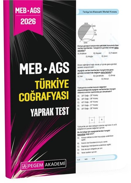 KolektifDiger Sinavlara Hazirlik2026 MEB AGS Türkiye Coğrafyası Yaprak Test