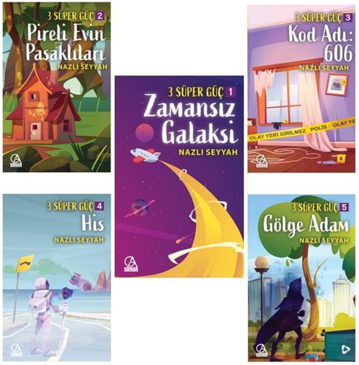 Nazlı SeyyahÇocuk Gençlik Romanları3 Süper Güç Seti - 5 Kitap Takım