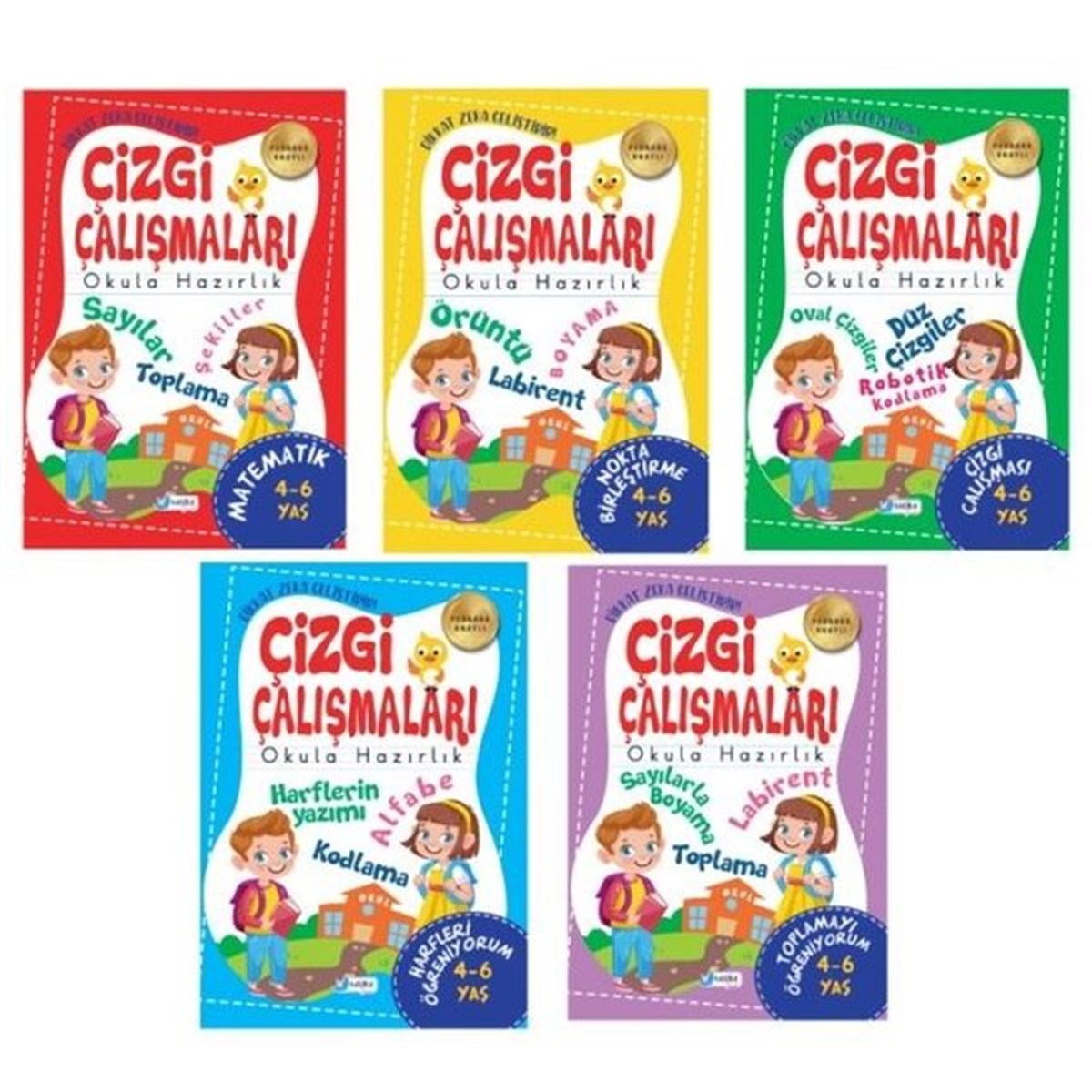 KolektifEgitim Etkinlik Kitaplari4-5 Yaş Çizgi Çalışmaları Seti - 5 Kitap Takım