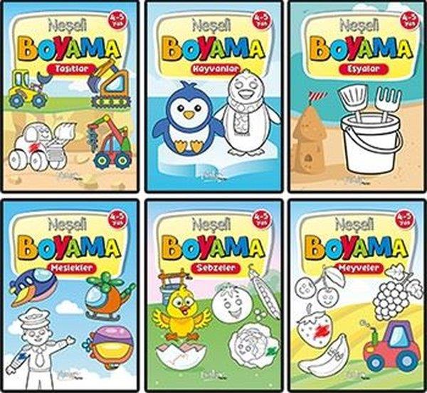 Buçe DayıEgitim Etkinlik Kitaplari4 - 5 Yaş Neşeli Boyama Seti - 6 Kitap Takım