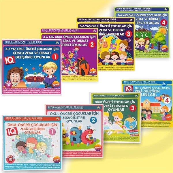 KolektifEtkinlik Kitapları4-7 Yaş Okul Öncesi Çocuklar İçin Zeka Geliştiren Oyunlar - 8 Kitap Takım