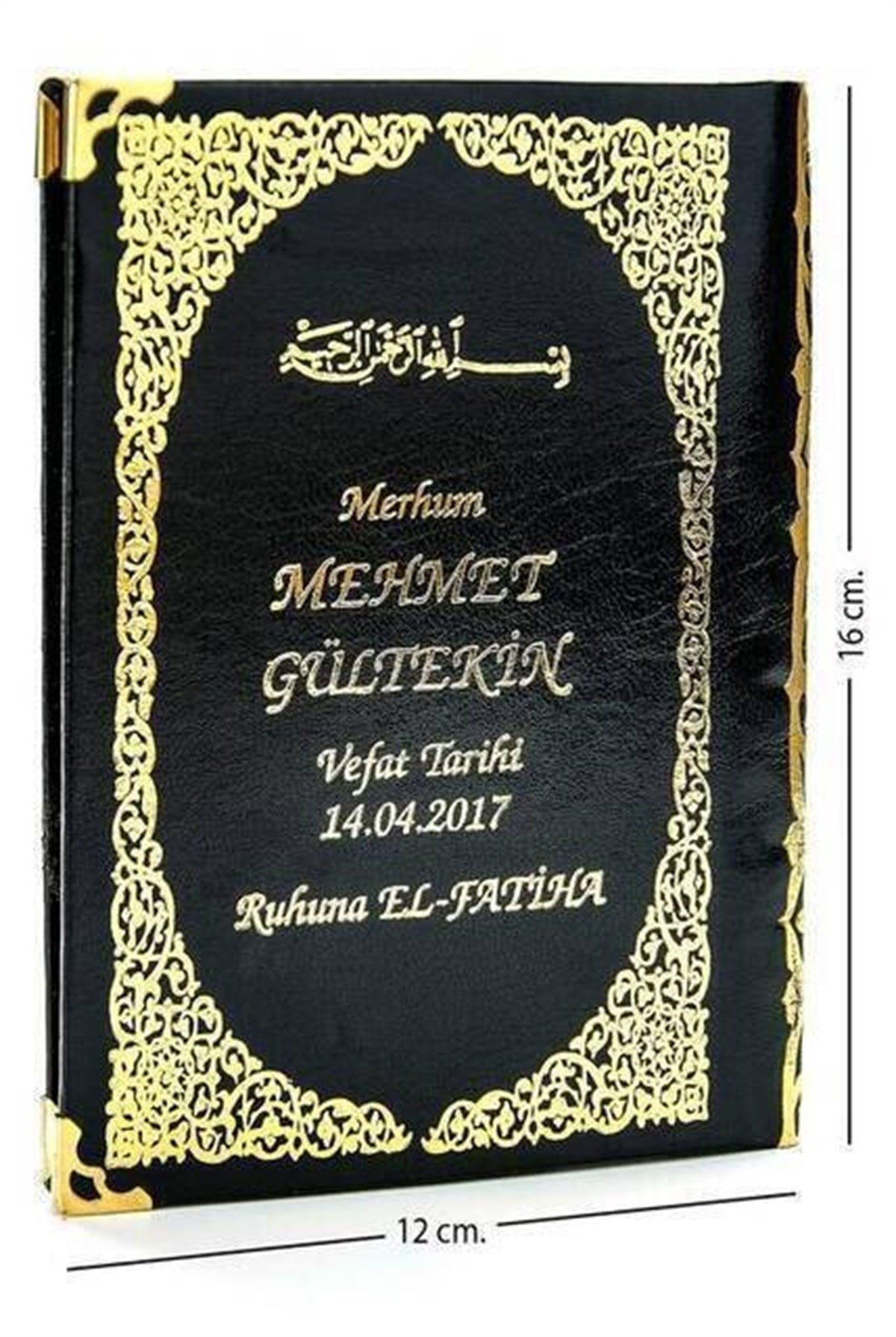 50 ADET - İsim Baskılı Ciltli Yasin Kitabı - Çanta Boy - Siyah - 128 Sayfa - Mevlit Hediyeliği