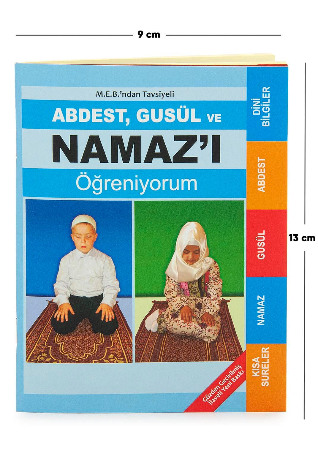 Abdest, Gusül ve Namazı Öğreniyorum Kitabı - Cep Boy - Mavi -  M.E.B Tavsiyelidir