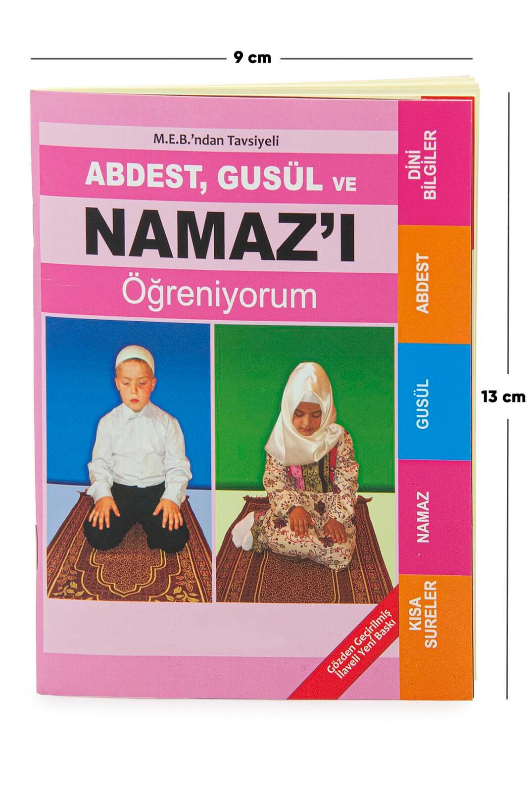 Abdest, Gusül ve Namazı Öğreniyorum Kitabı - Cep Boy - Pembe -  M.E.B Tavsiyelidir