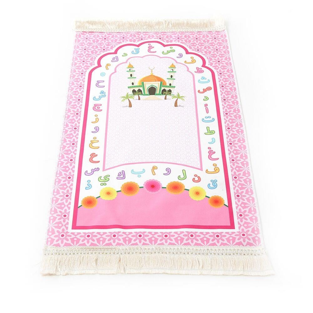 Çocuk Seccadesi Aksa Pembe 82×45 cm 110 gr - Tesbih Hediyeli