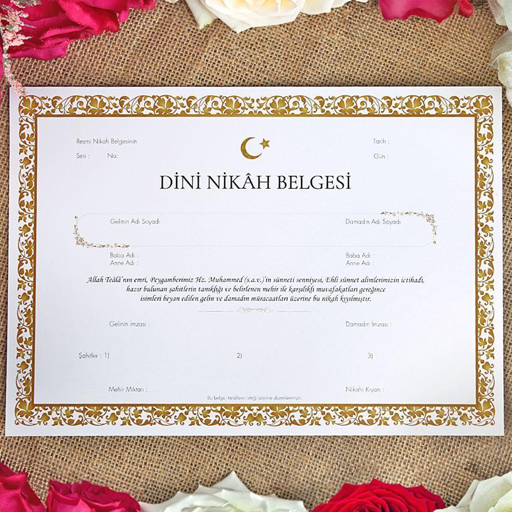 Dini Nikah Hatıra Belgesi ( 10 Adet ) 30*21 cm