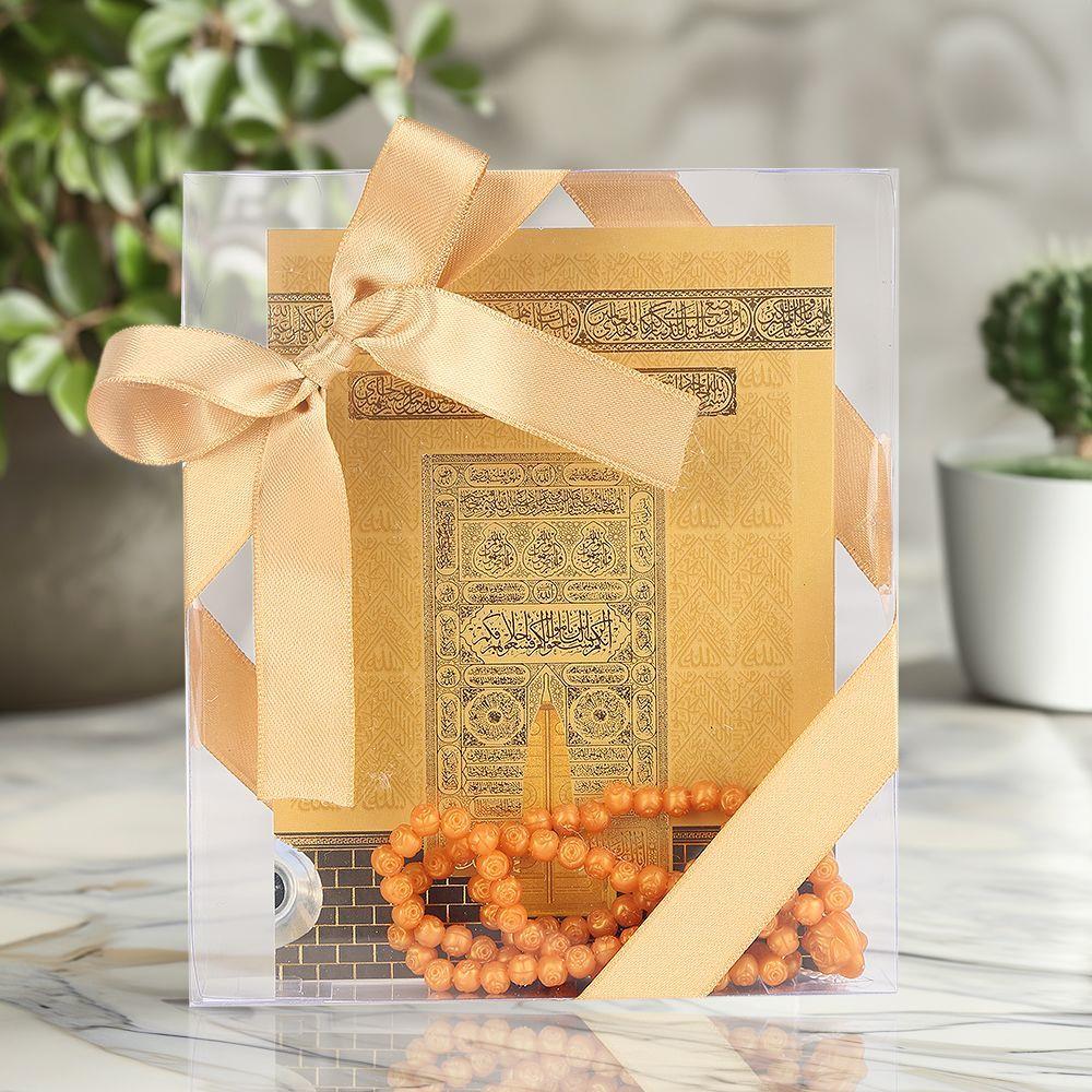 Ekonomik Yasin Kitabı(12*16 cm 80 Sayfa) Tesbih,Süslemeli Asetat Kutulu-Gold