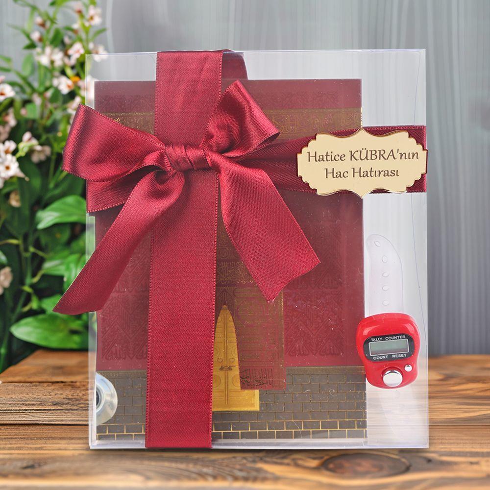 Ekonomik Yasin Kitabı(12*16 cm 80 Sayfa) Zikirmatik,Süslemeli Asetat Kutulu-Bordo