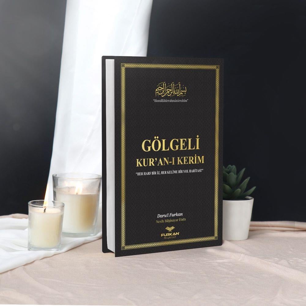 Gölgeli Kuran, Kalemle Yazılabilen Kuranı Kerim (Orta Boy, Sıvama Kapak)-Siyah