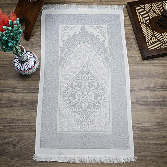 Hediyelik İpek Nur Tafta Seccade Koyu Gri 68x110 cm - 300 gr