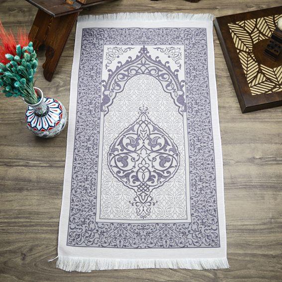 Hediyelik İpek Nur Tafta Seccade Koyu Mor 68x110 cm - 300 gr