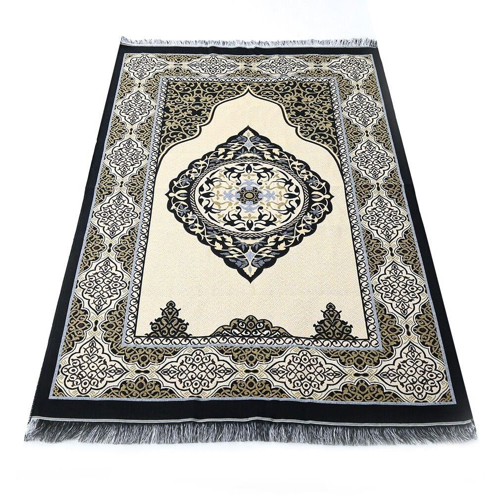 Hediyelik Tafta Seccade Siyah-Gold 68x110 cm - 300 gr