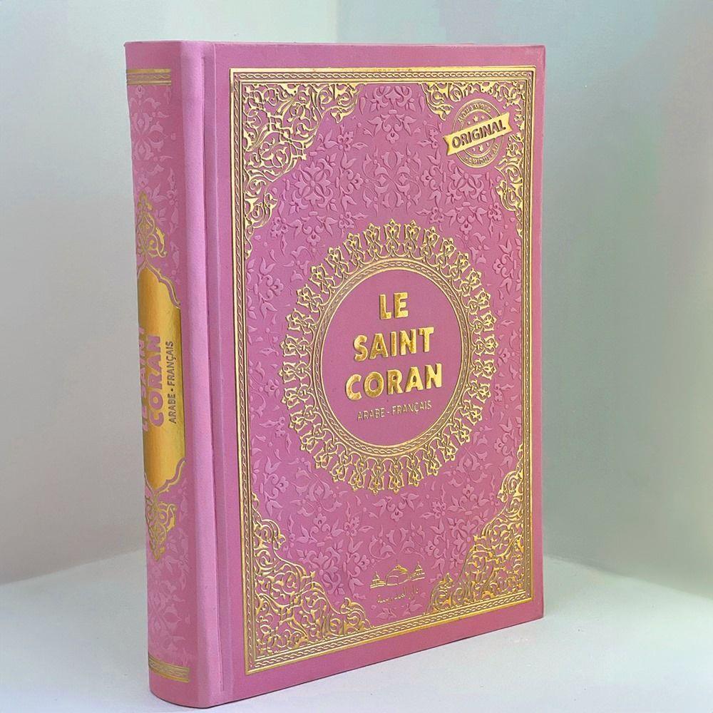Kuran'ı Kerim Fransızca Hafız Boy Termo(Le Saınt Coran Traduction et Commentaire de Muhammed Hamıdullah 692 gr14*20cm)-Pembe