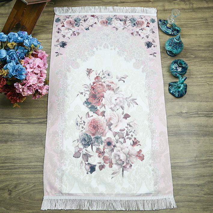Lüks Hürrem Astarlı Seccade Pembe 70 x 117 cm - 600gr