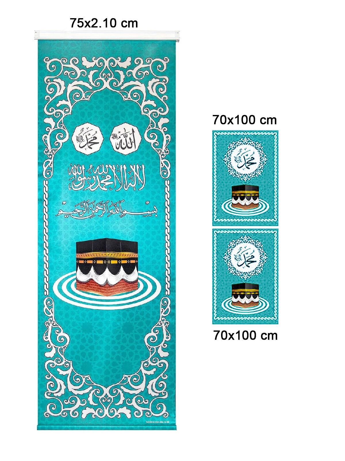 Minber Örtüsü - Storlu Perde - Turkuaz Renkli - 3lü Set