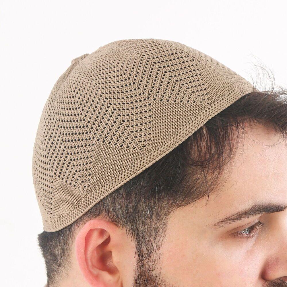 Nisa Örme Dantel Namaz Takkesi-Bej Rengi